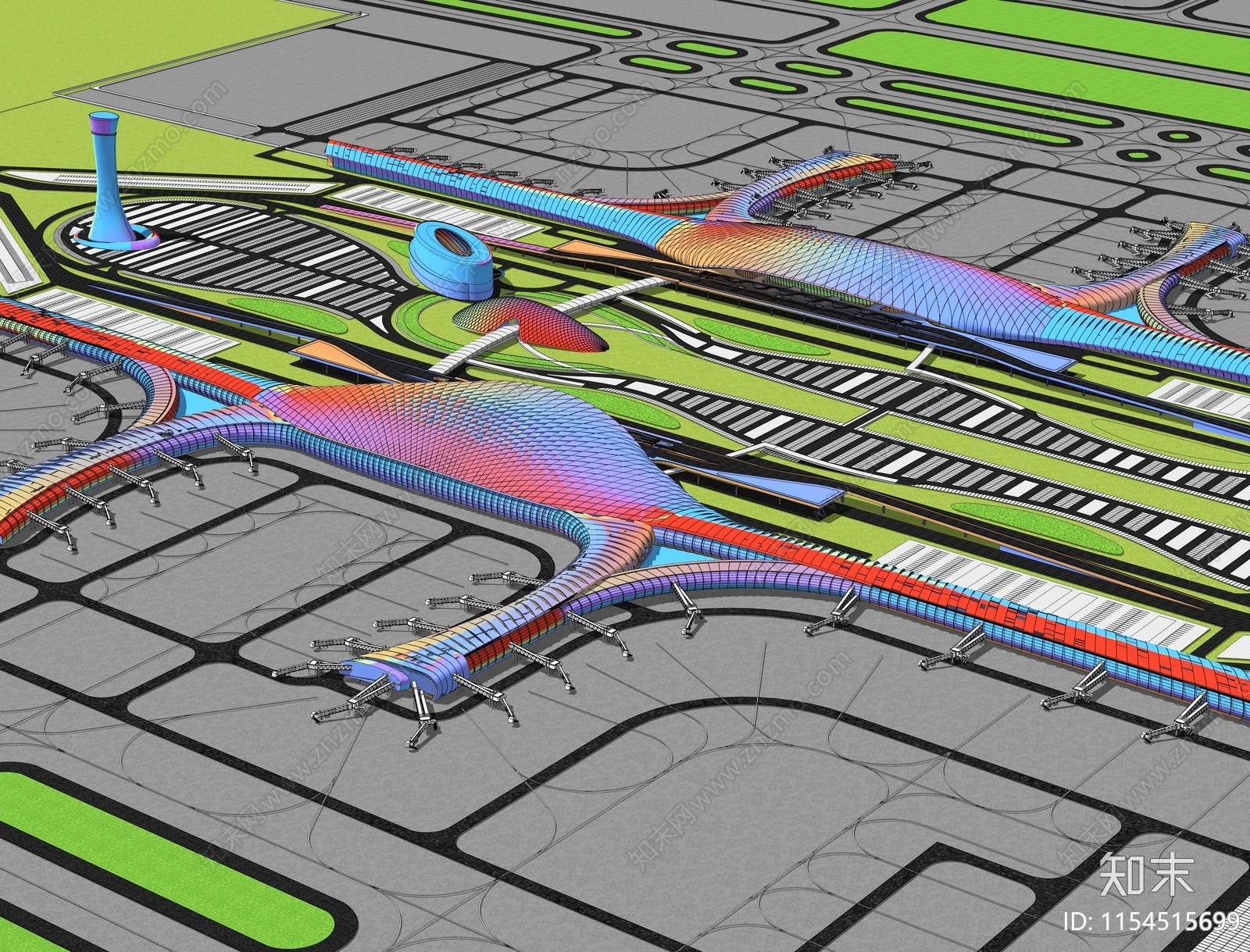 现代飞机场SU模型下载【ID:1154515699】