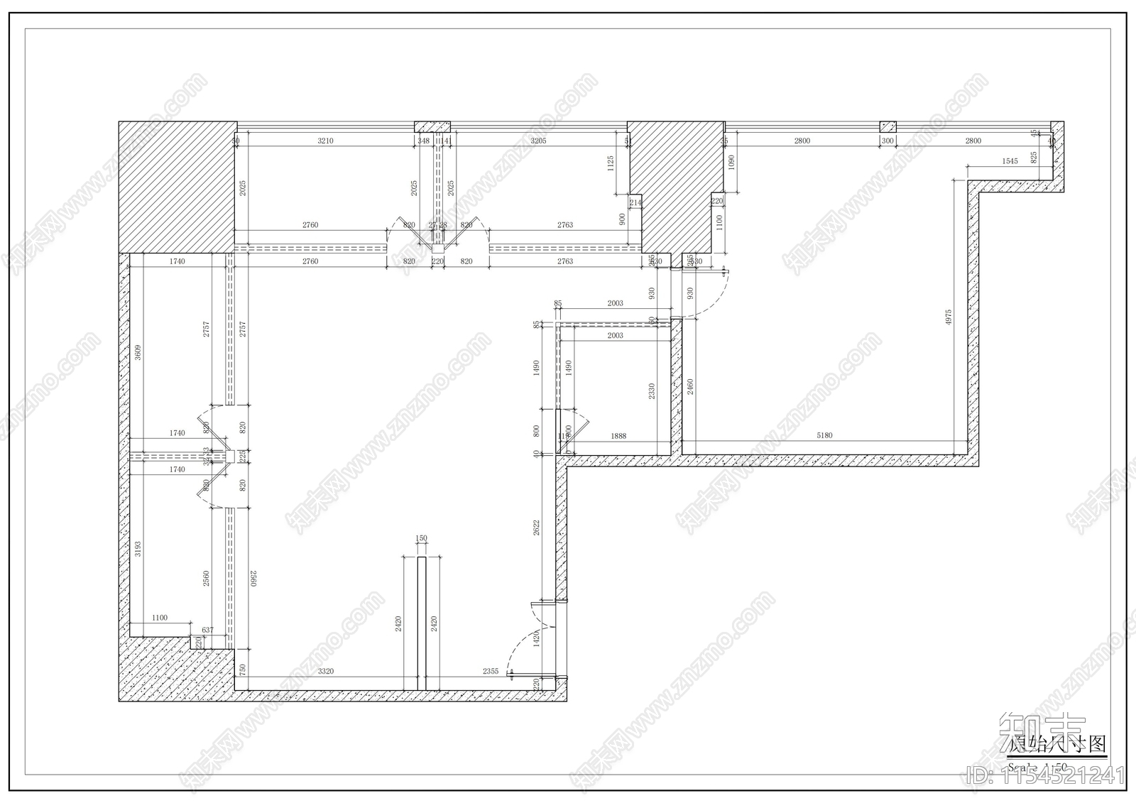 现代办办公室平面布置图cad施工图下载【ID:1154521241】