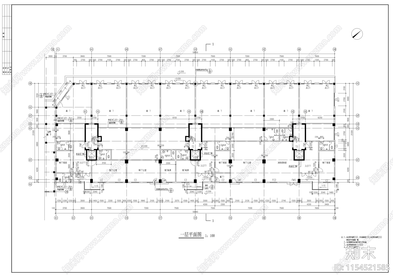 住宅小区楼建cad施工图下载【ID:1154521585】