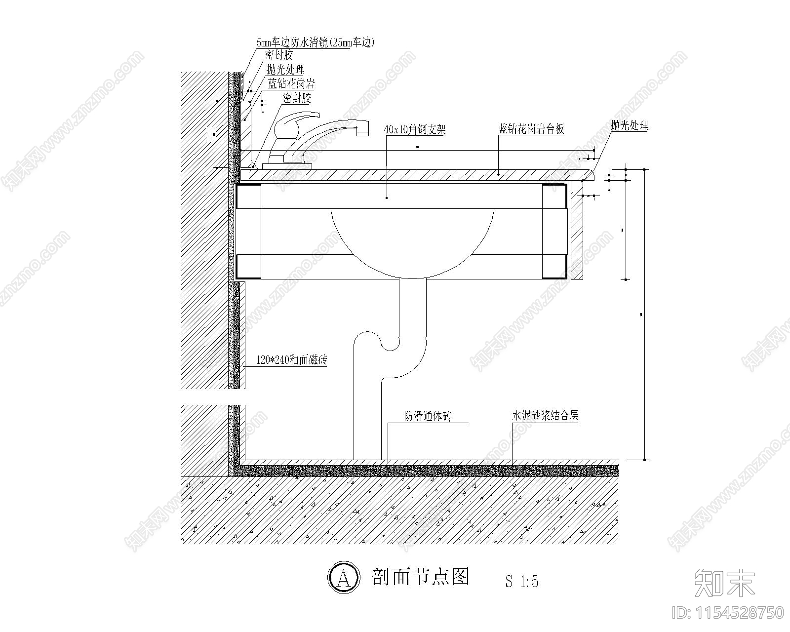 不锈钢玻璃cad施工图下载【ID:1154528750】