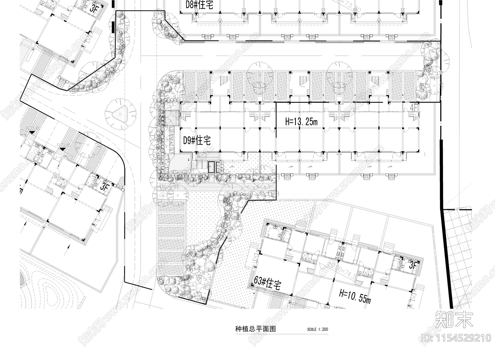 景观植物平面布置图施工图下载【ID:1154529210】