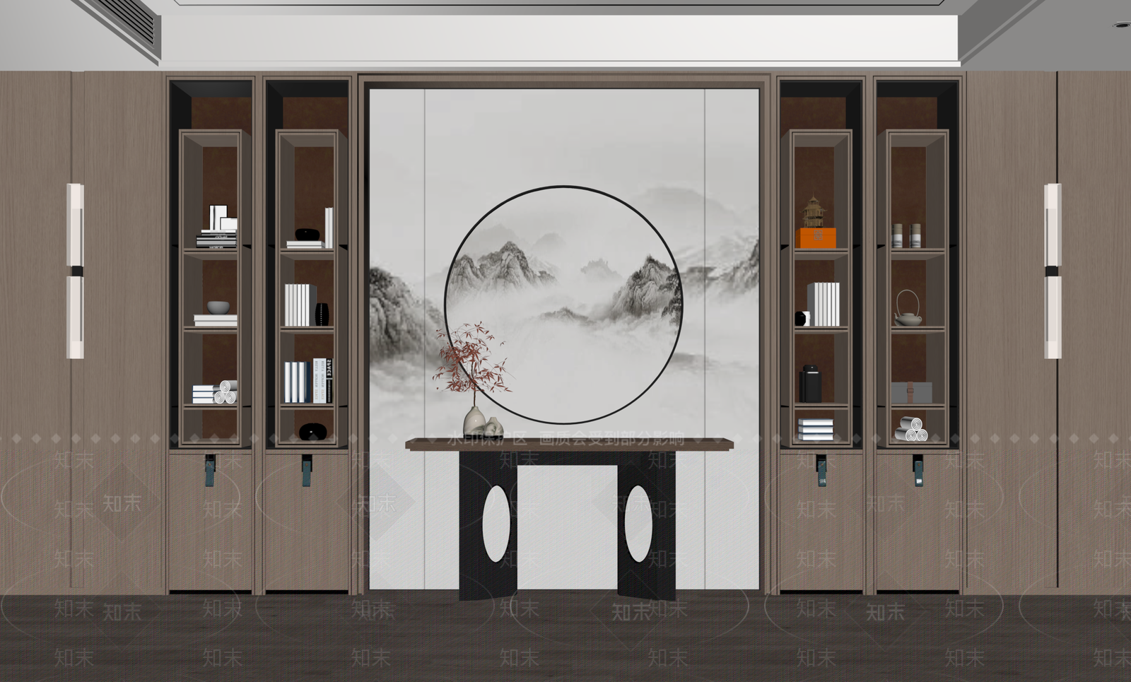 新中式条案SU模型下载【ID:1154532084】