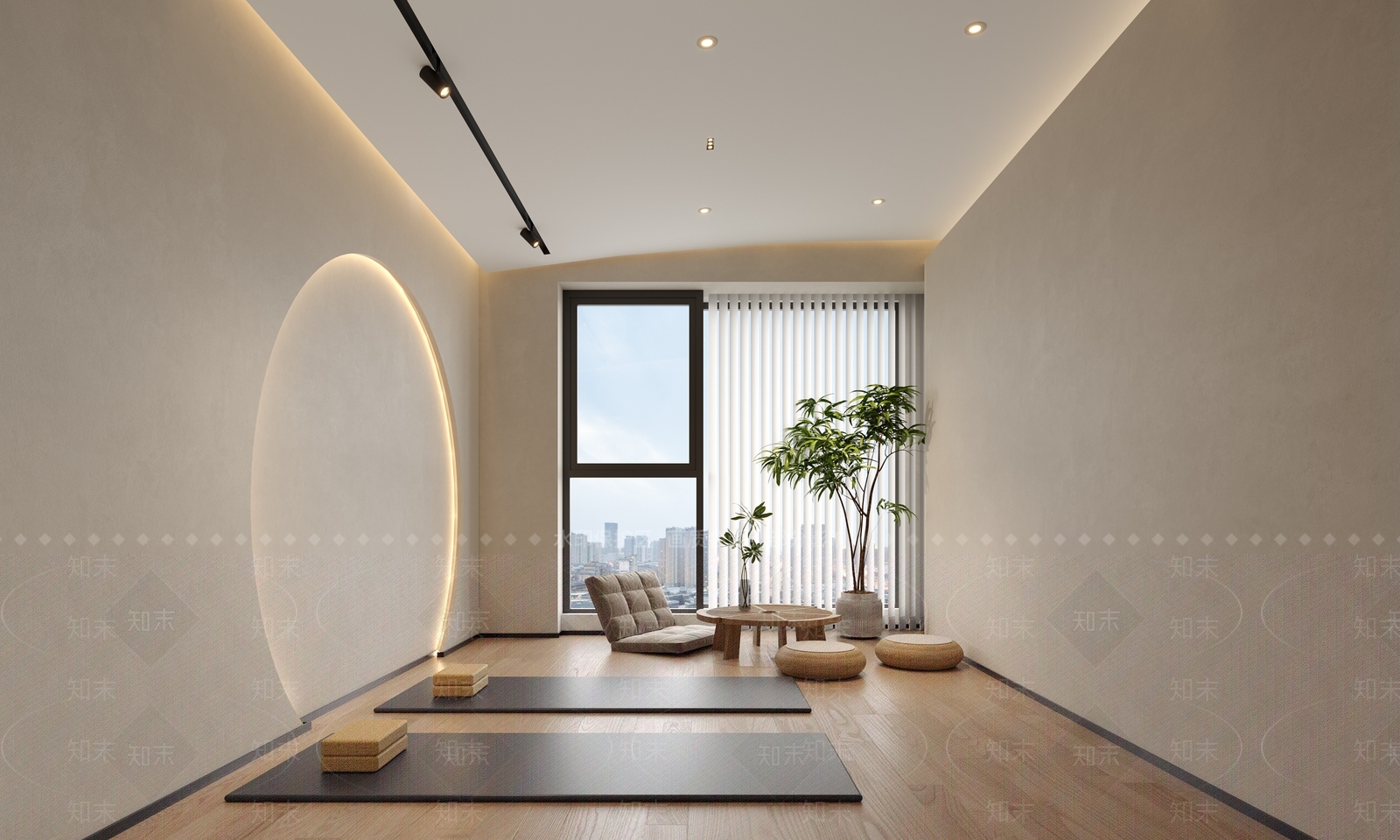 现代瑜伽室3D模型下载【ID:1154532355】