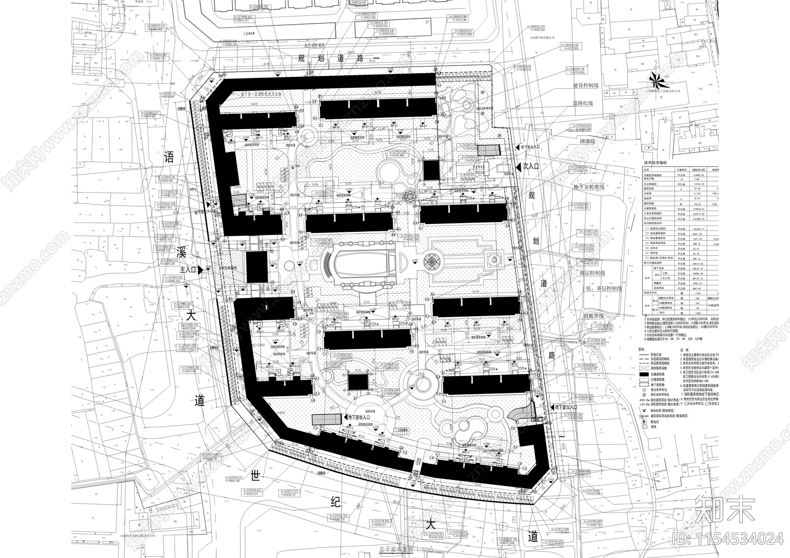 新河新城区域城中村改造项目cad施工图下载【ID:1154534024】