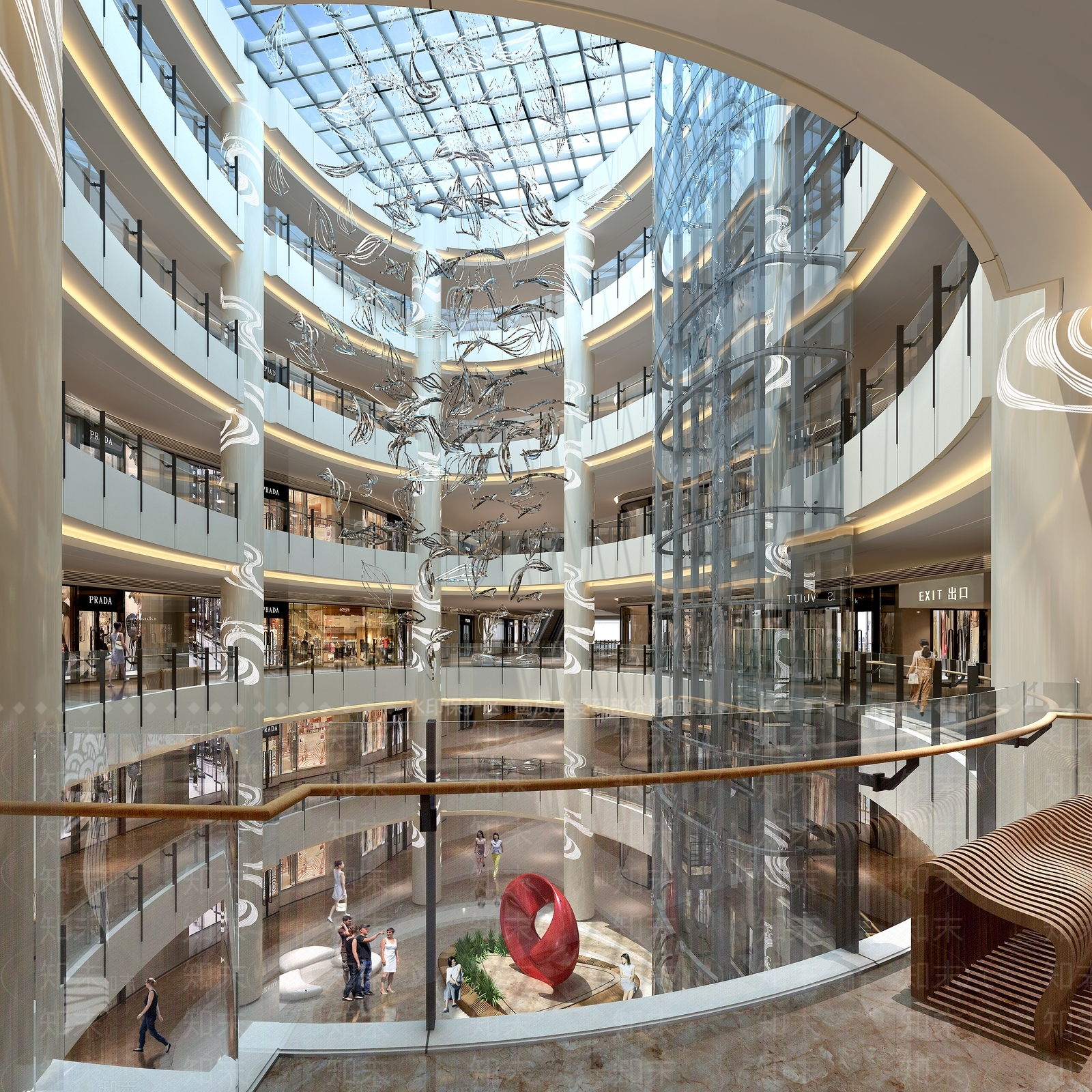 现代商场大厅3D模型下载【ID:1154534602】