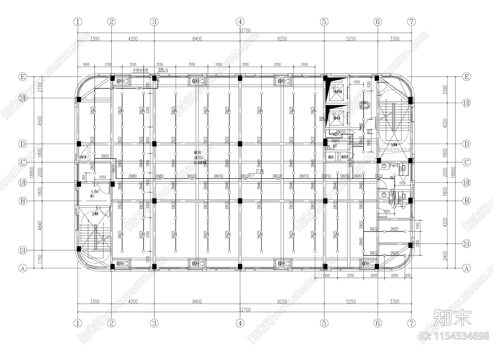 共富发展中心改建cad施工图下载【ID:1154534698】