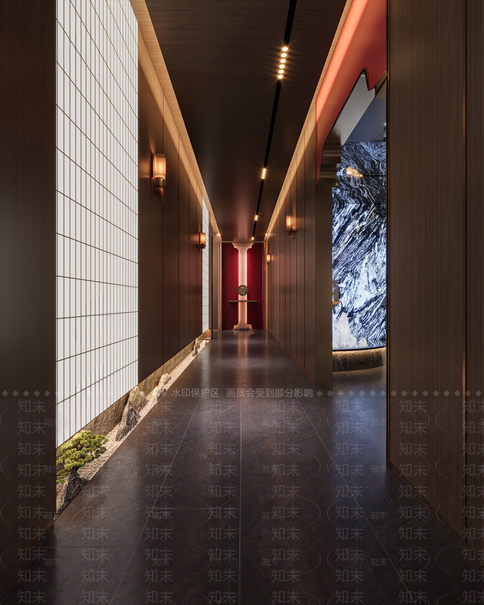新中式走廊SU模型下载【ID:1154534853】