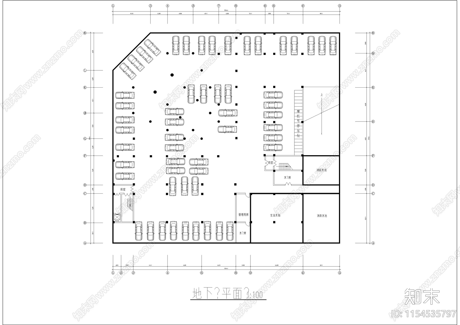 酒店建筑cad施工图下载【ID:1154535797】