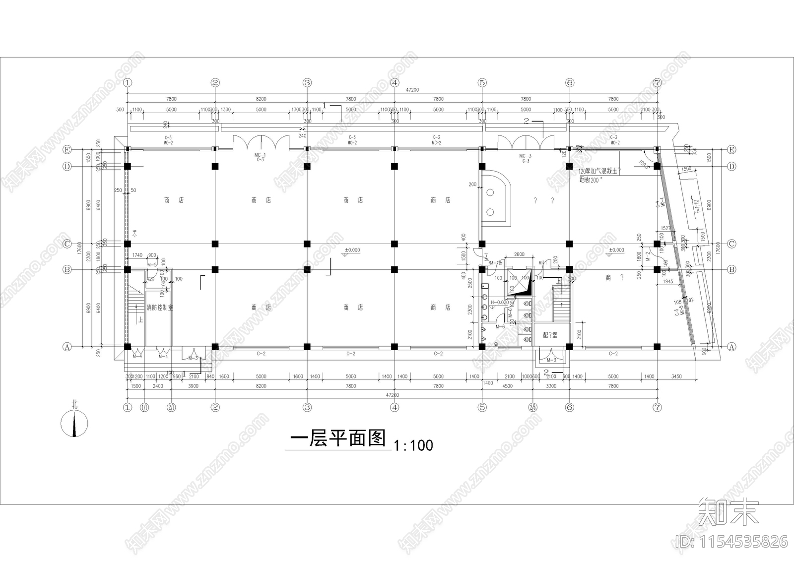 酒店建筑cad施工图下载【ID:1154535826】