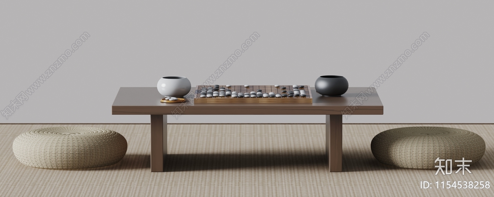 现代围棋桌椅3D模型下载【ID:1154538258】