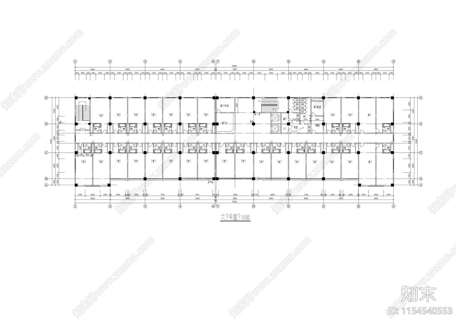 高档会议住宿接待宾馆建施图cad施工图下载【ID:1154540553】