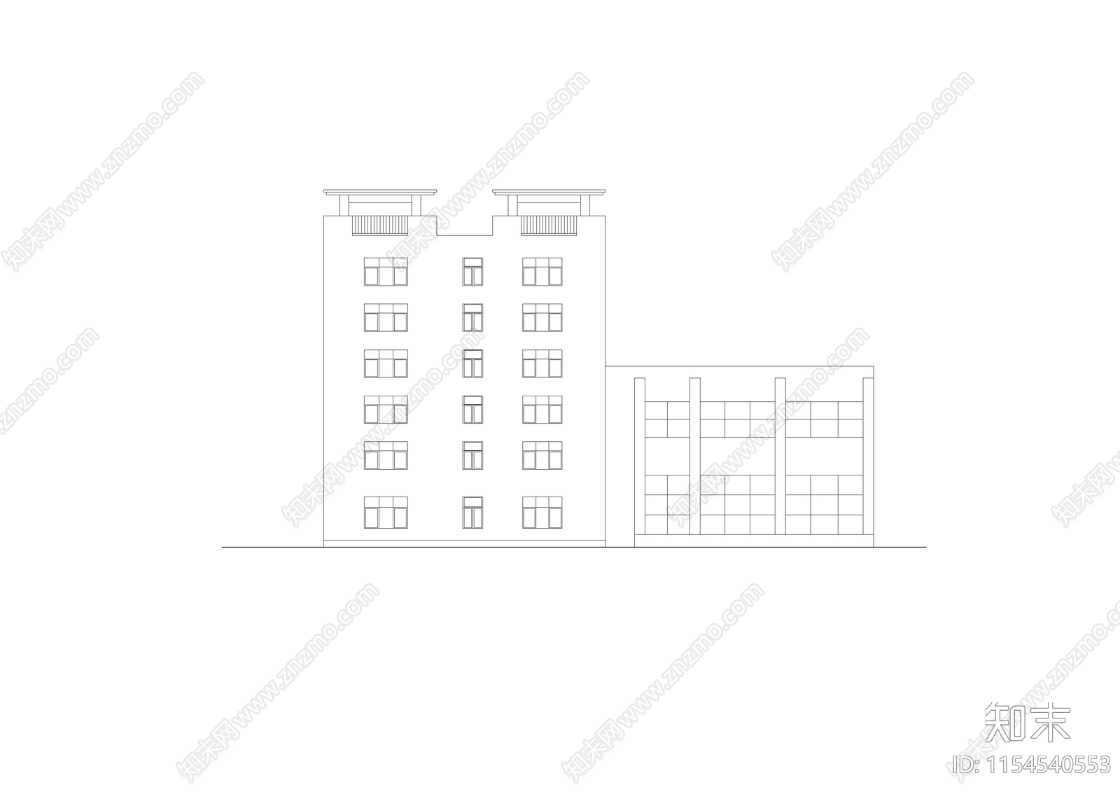 高档会议住宿接待宾馆建施图cad施工图下载【ID:1154540553】