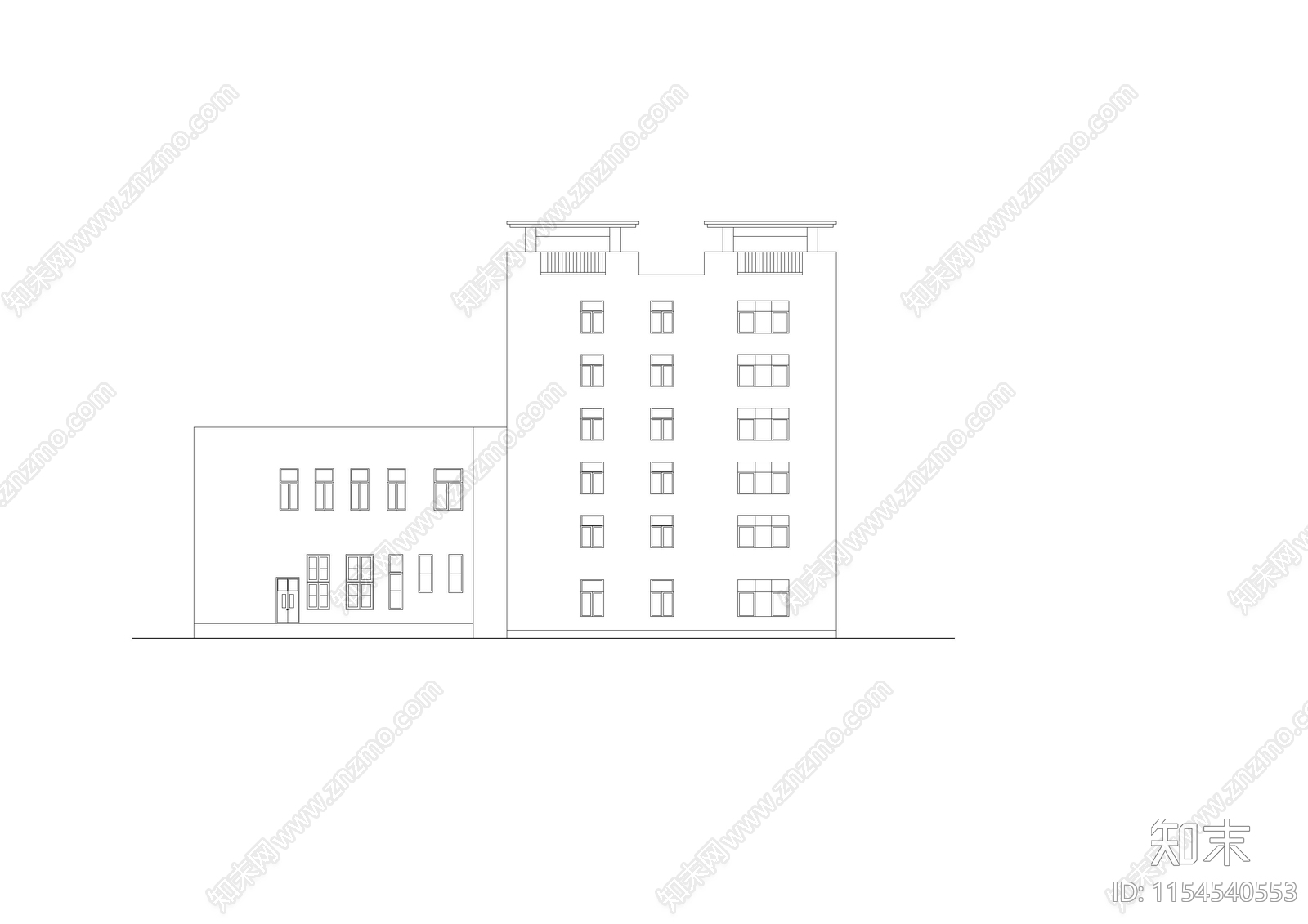 高档会议住宿接待宾馆建施图cad施工图下载【ID:1154540553】