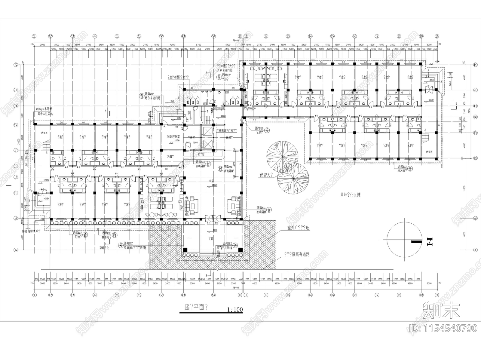 二星级宾馆建筑方案设计cad施工图下载【ID:1154540790】