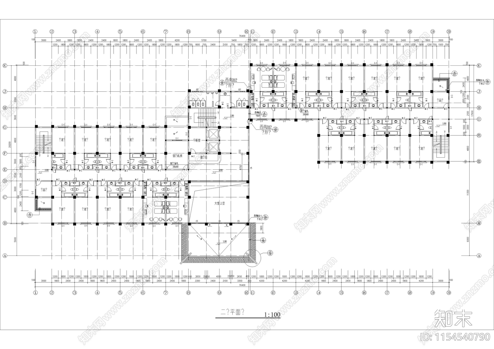 二星级宾馆建筑方案设计cad施工图下载【ID:1154540790】