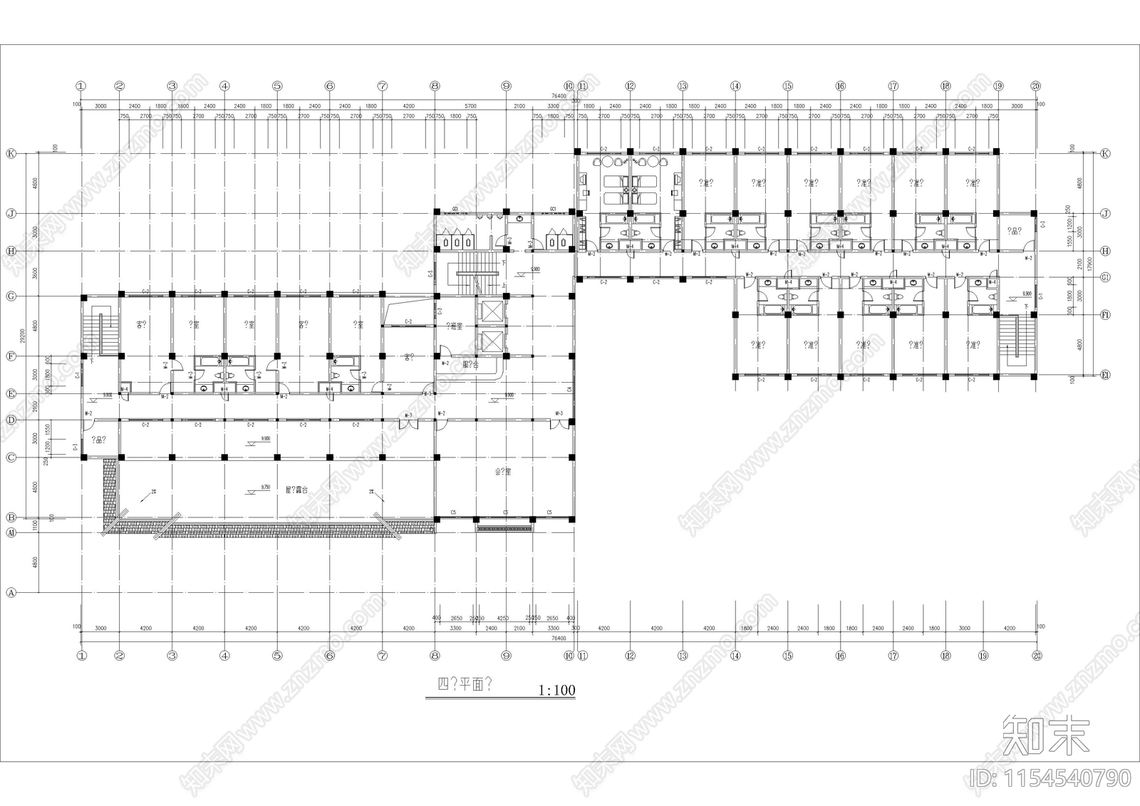 二星级宾馆建筑方案设计cad施工图下载【ID:1154540790】