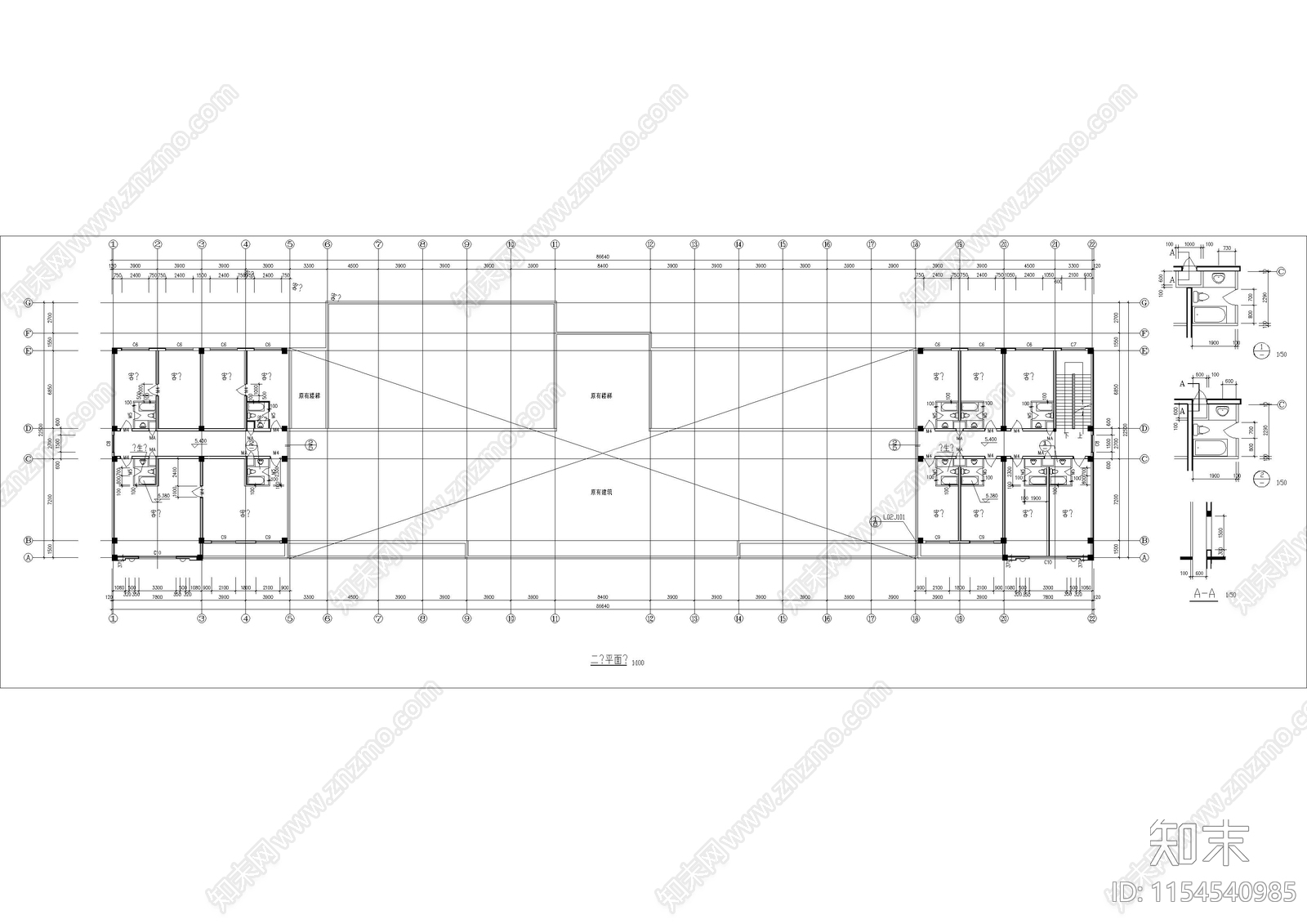 旧宾馆楼改造欧式宾馆建施cad施工图下载【ID:1154540985】