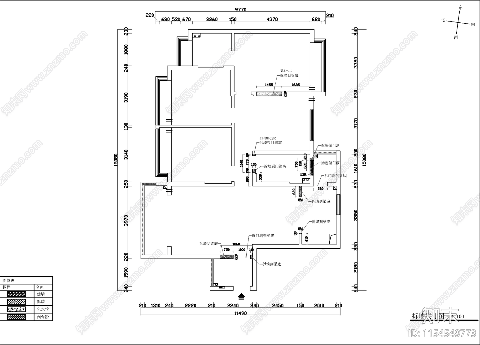 137方现代轻奢大平层室内设计cad施工图下载【ID:1154549773】