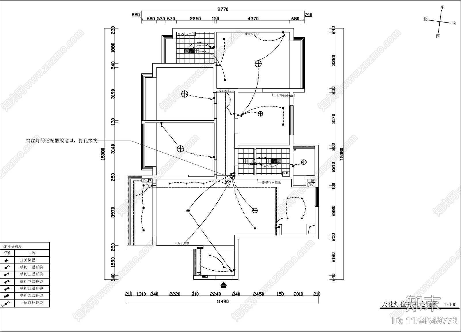 137方现代轻奢大平层室内设计cad施工图下载【ID:1154549773】