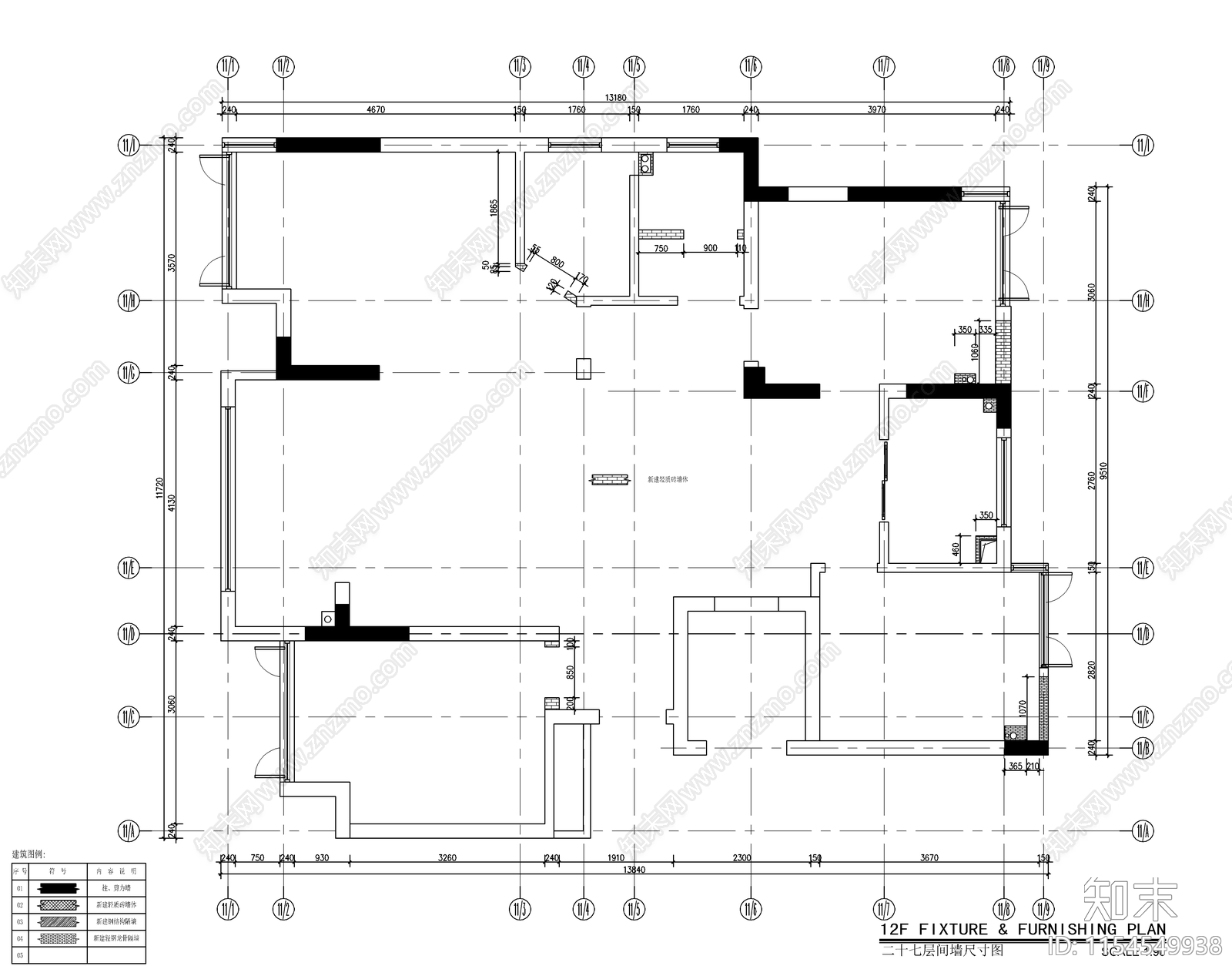 现代轻奢大平层室内设计cad施工图下载【ID:1154549938】