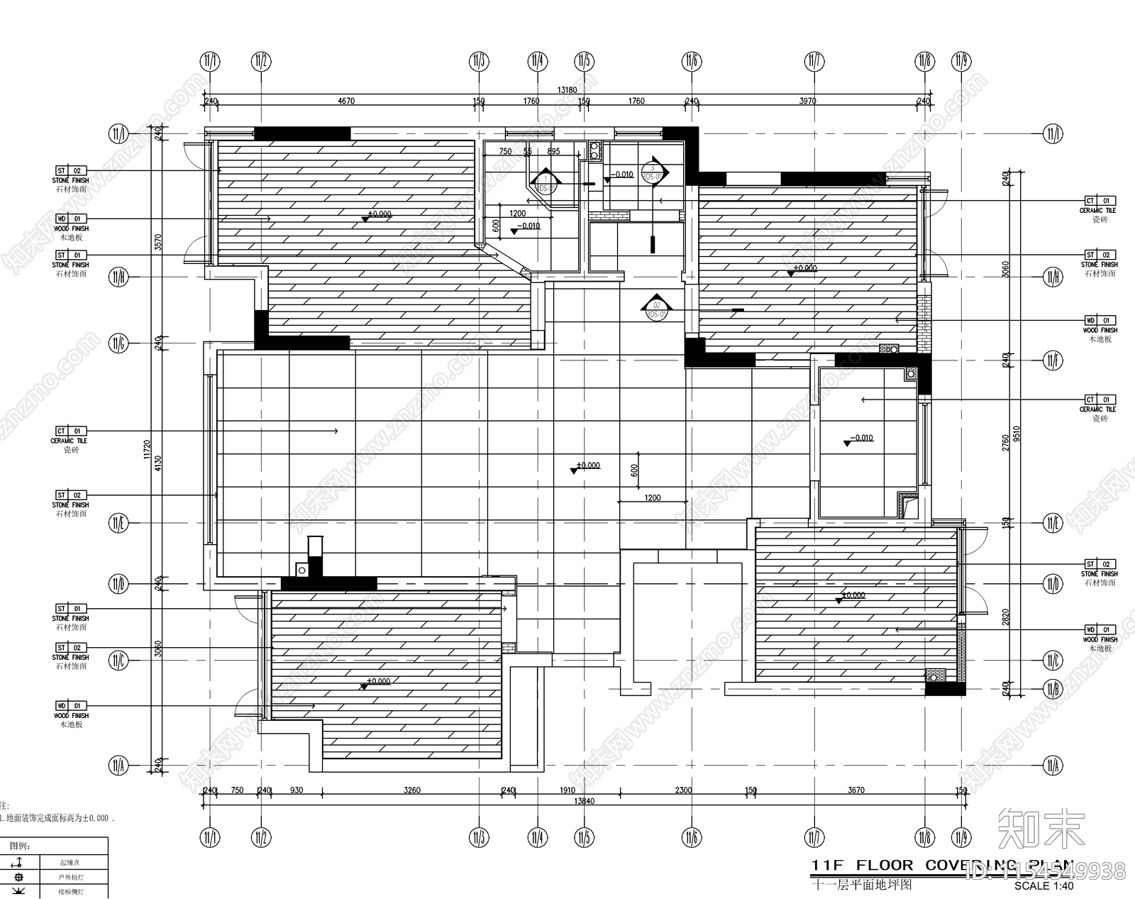 现代轻奢大平层室内设计cad施工图下载【ID:1154549938】