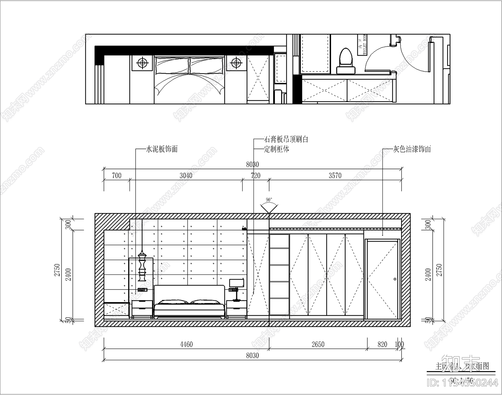 家装空间cad施工图下载【ID:1154550244】