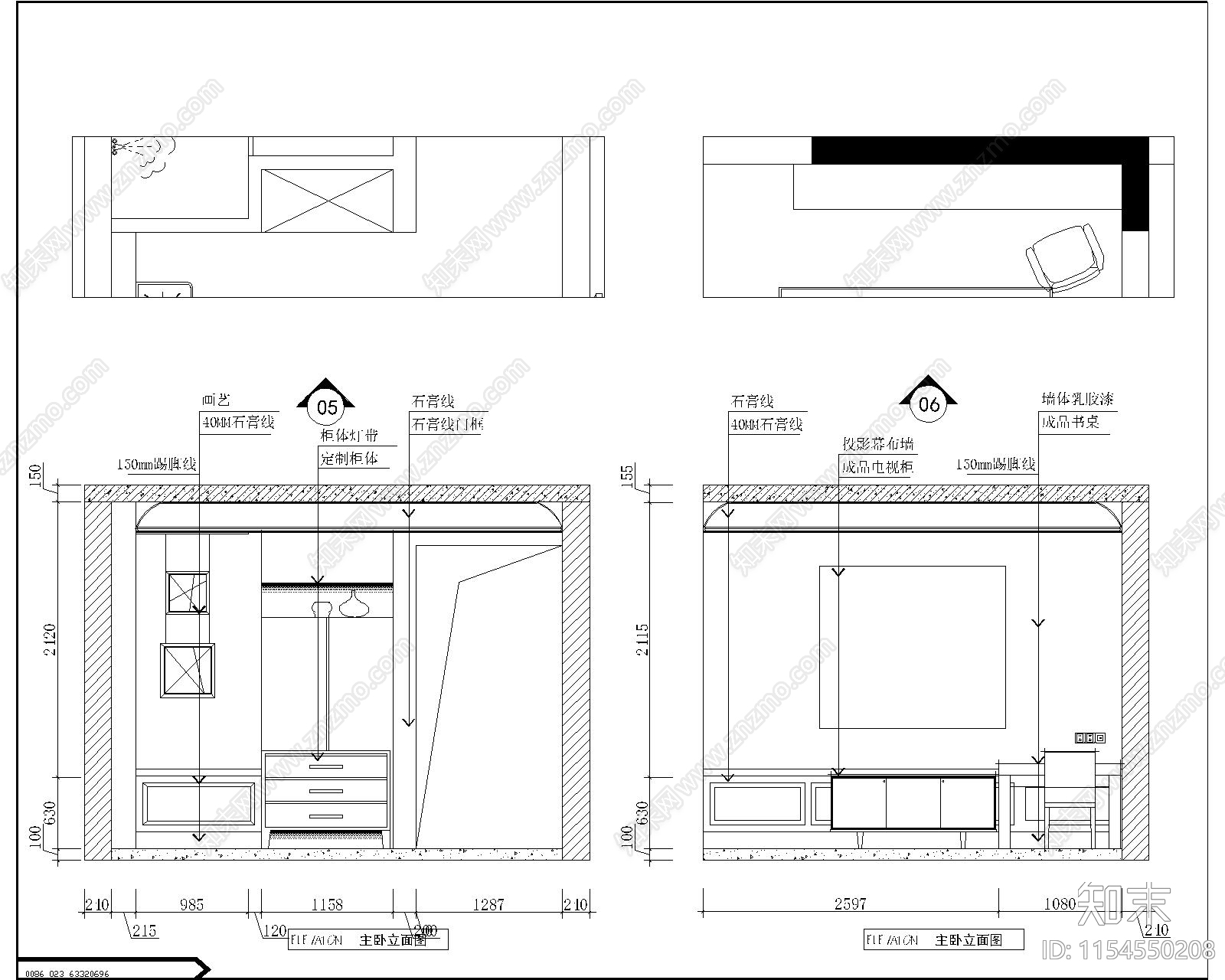 200㎡法式风格住宅cad施工图下载【ID:1154550208】