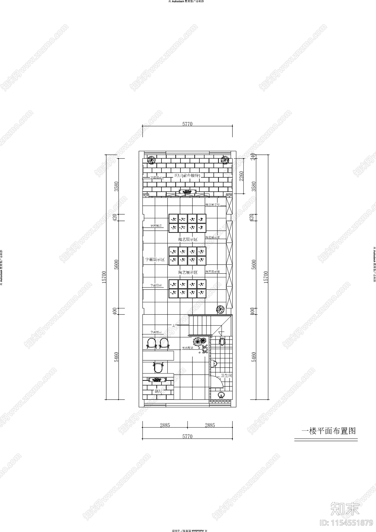 茶楼室内cad施工图下载【ID:1154551879】