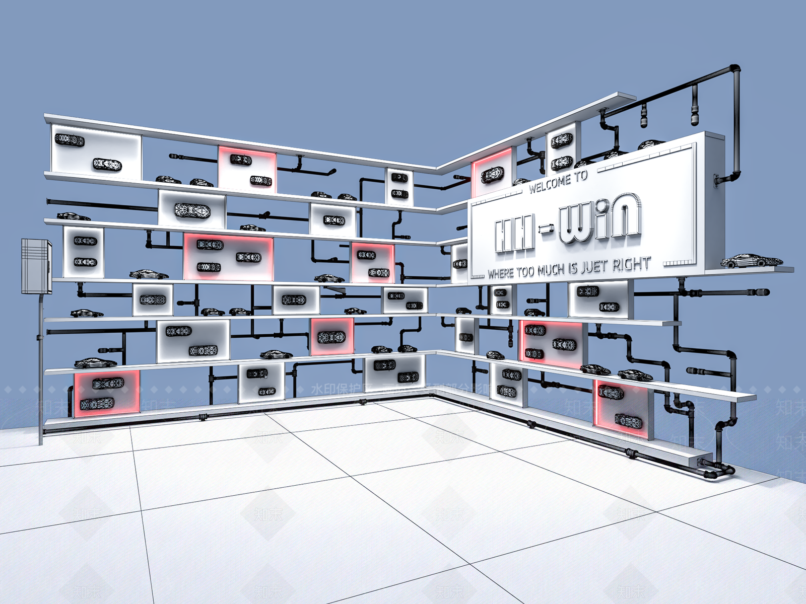 现代车模展示架3D模型下载【ID:1154553596】