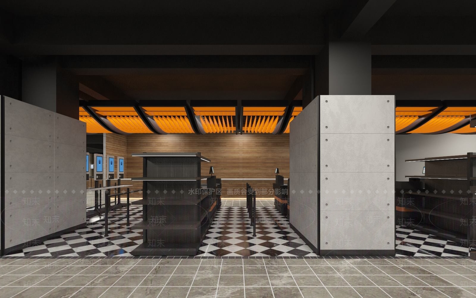 工业风超市收银3D模型下载【ID:1154555596】