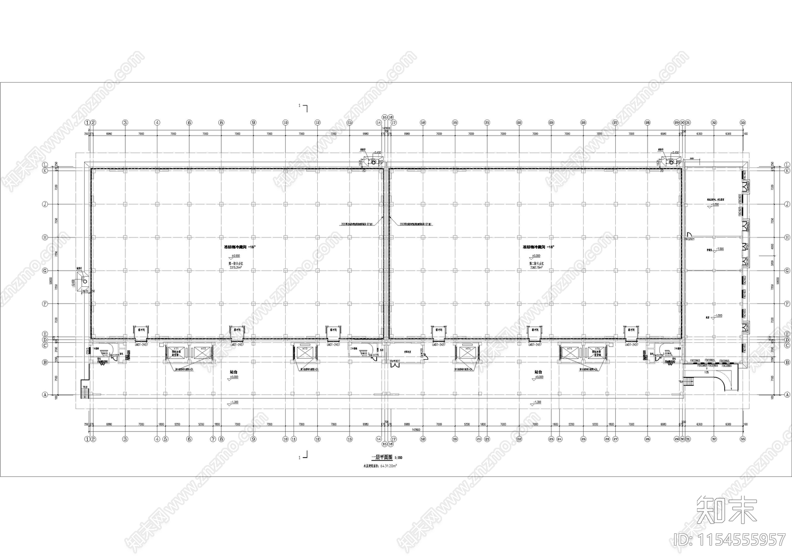 工业建筑施工图cad施工图下载【ID:1154555957】