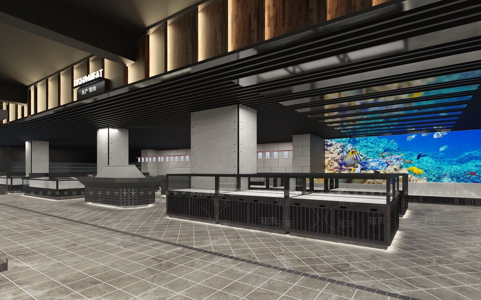 工业风超市水产区3D模型下载【ID:1154559047】