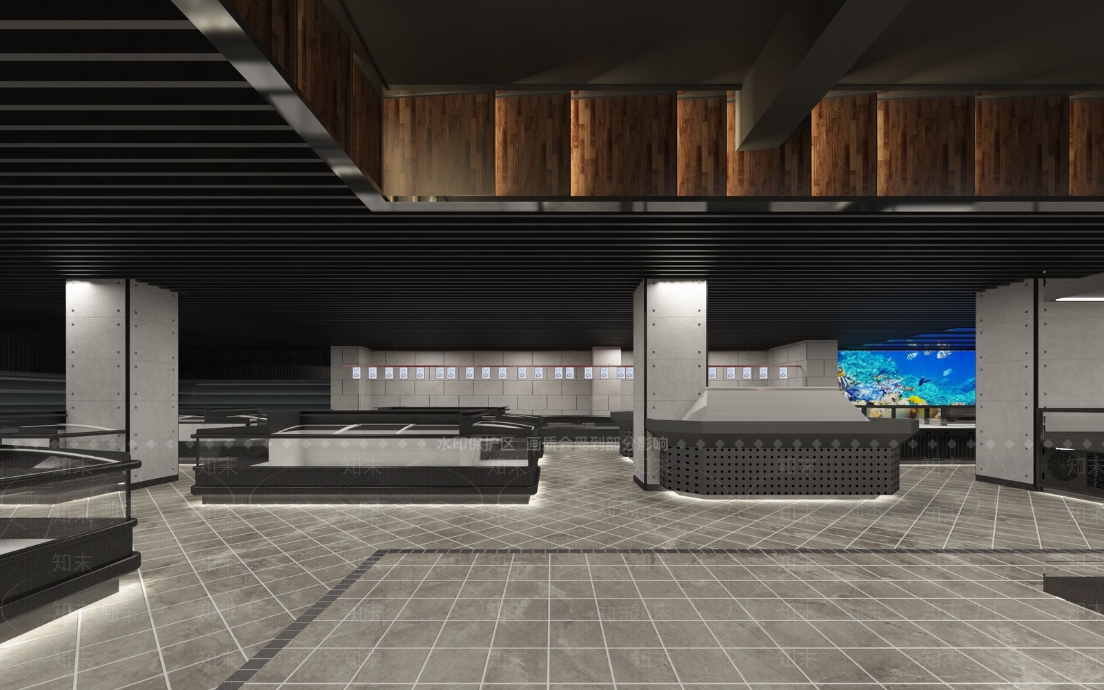 工业风超市水产区3D模型下载【ID:1154559047】