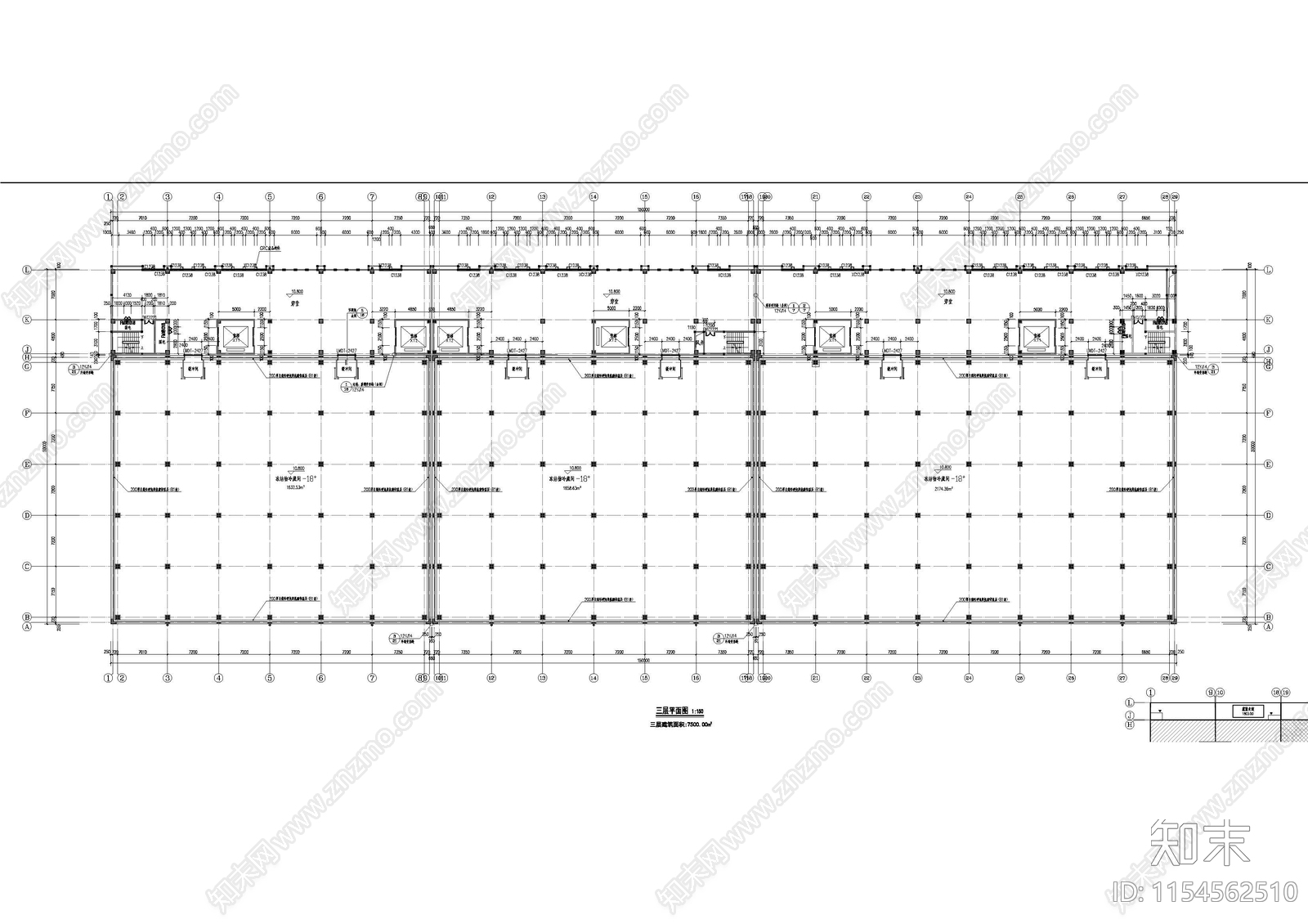 四层低温冷库建筑cad施工图下载【ID:1154562510】