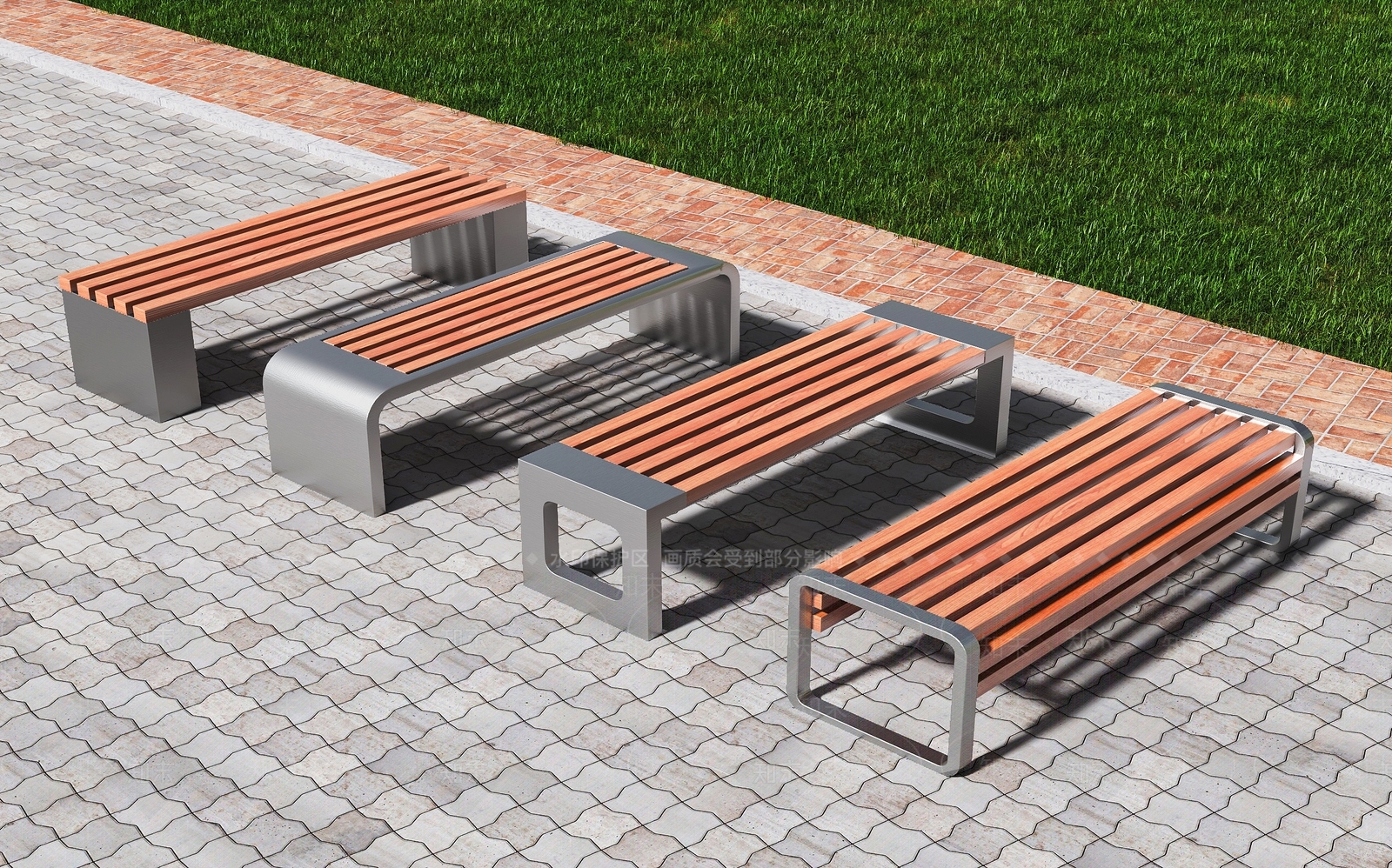 现代不锈钢户外椅3D模型下载【ID:1154565904】