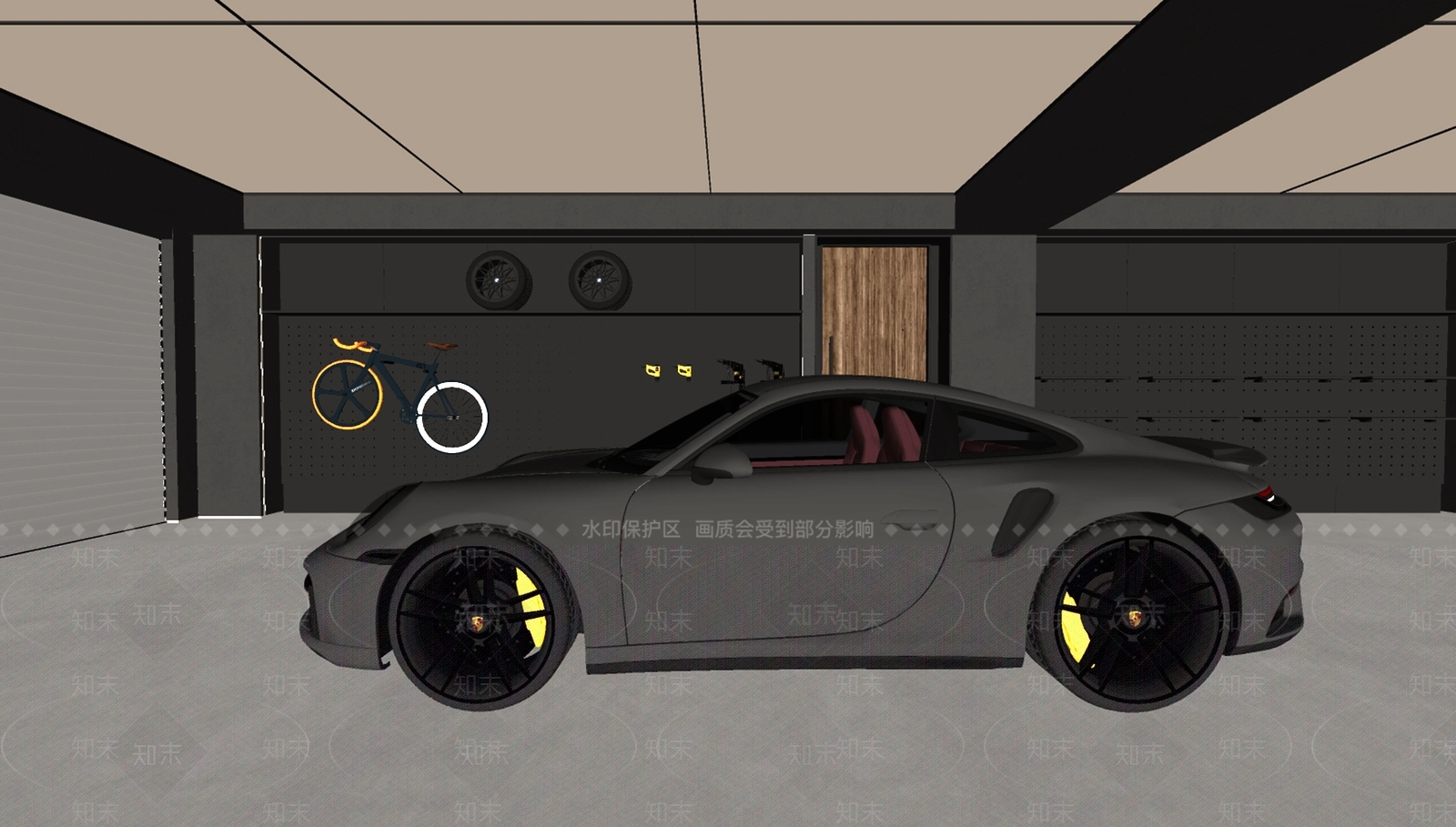 现代室内停车场SU模型下载【ID:1154566860】