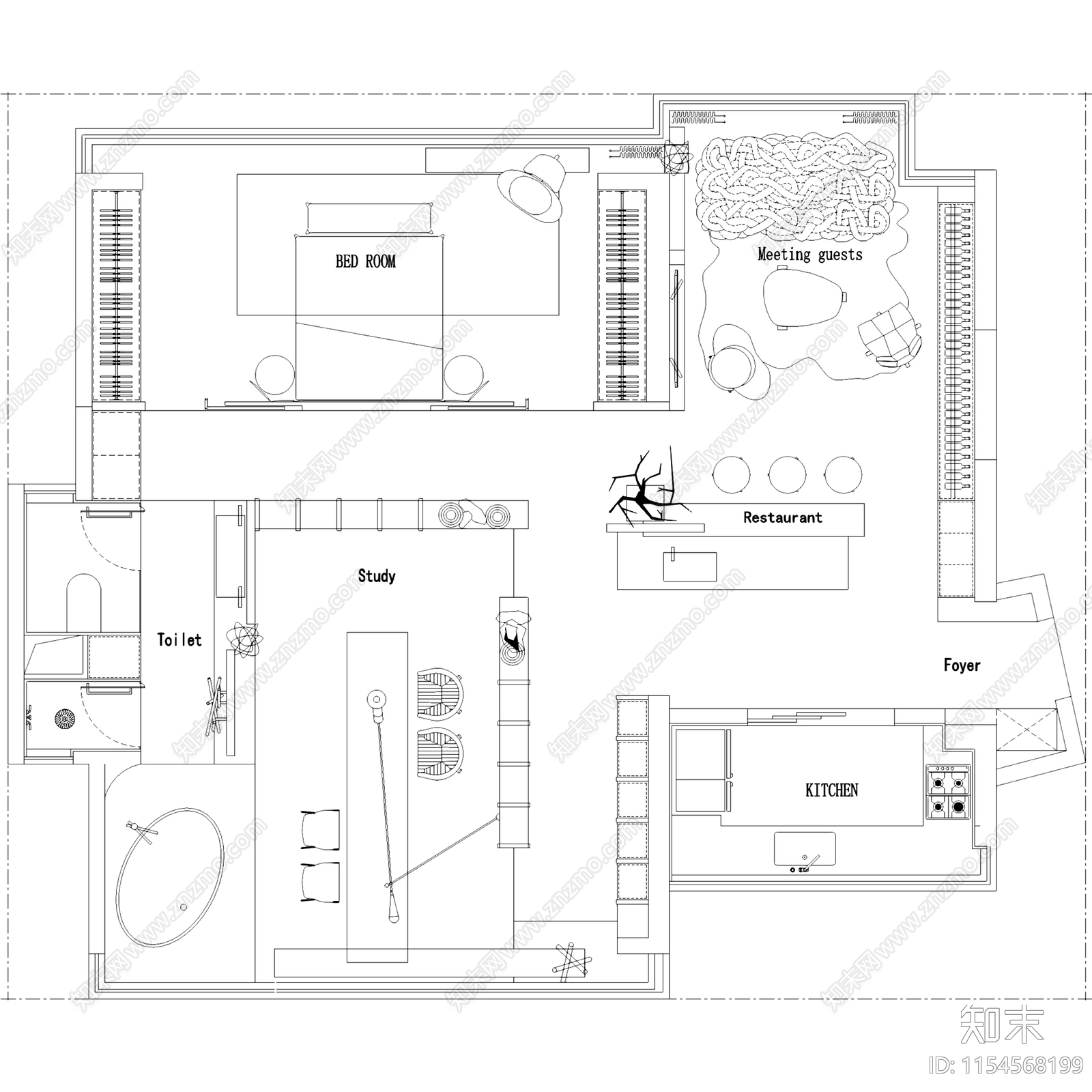 室内家装优化户型图施工图下载【ID:1154568199】