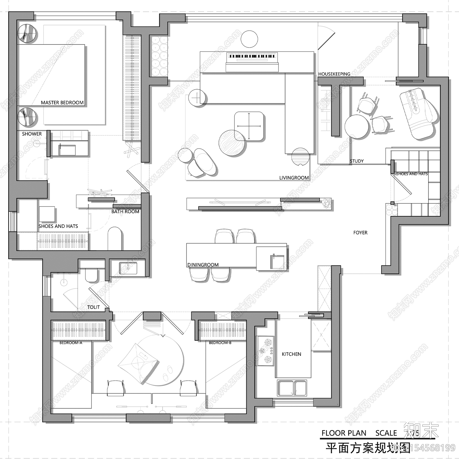 室内家装优化户型图施工图下载【ID:1154568199】