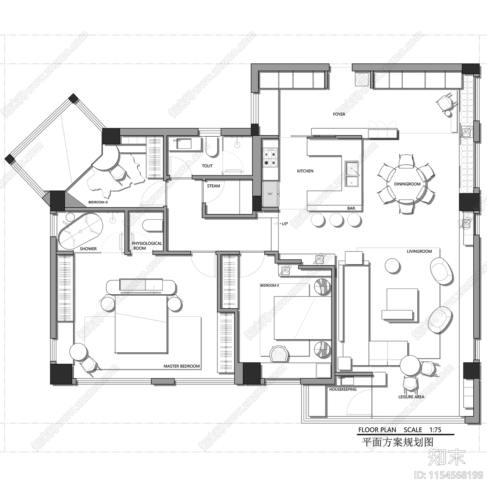 室内家装优化户型图施工图下载【ID:1154568199】