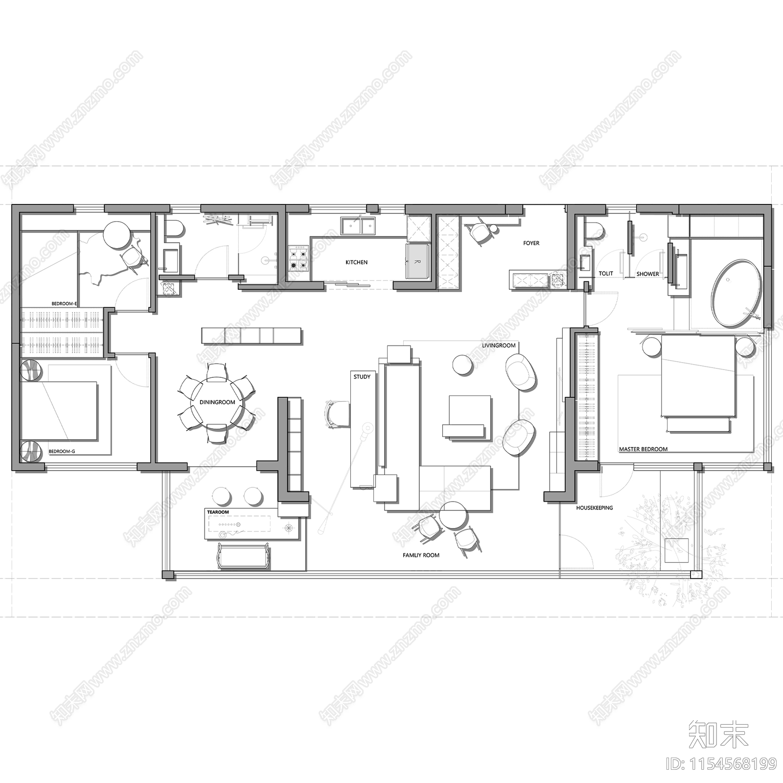 室内家装优化户型图施工图下载【ID:1154568199】