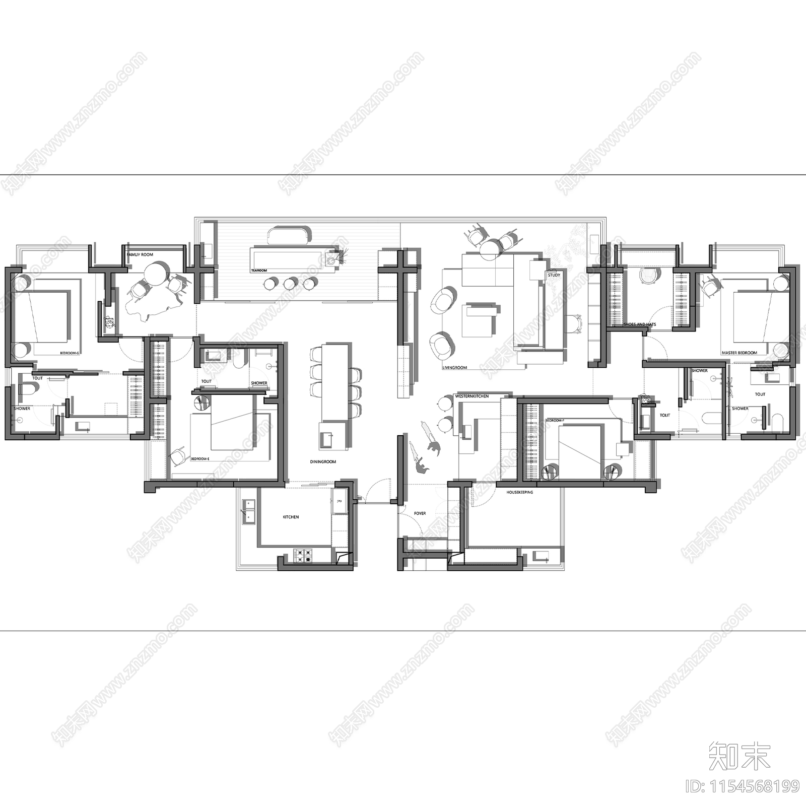 室内家装优化户型图施工图下载【ID:1154568199】