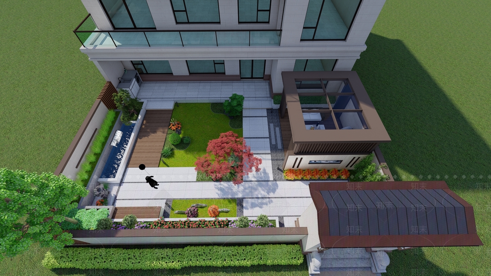 新中式别墅院子SU模型下载【ID:1154567748】