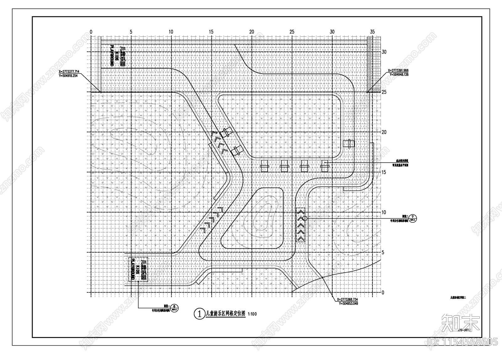 儿童游乐区室内cad施工图下载【ID:1154568605】