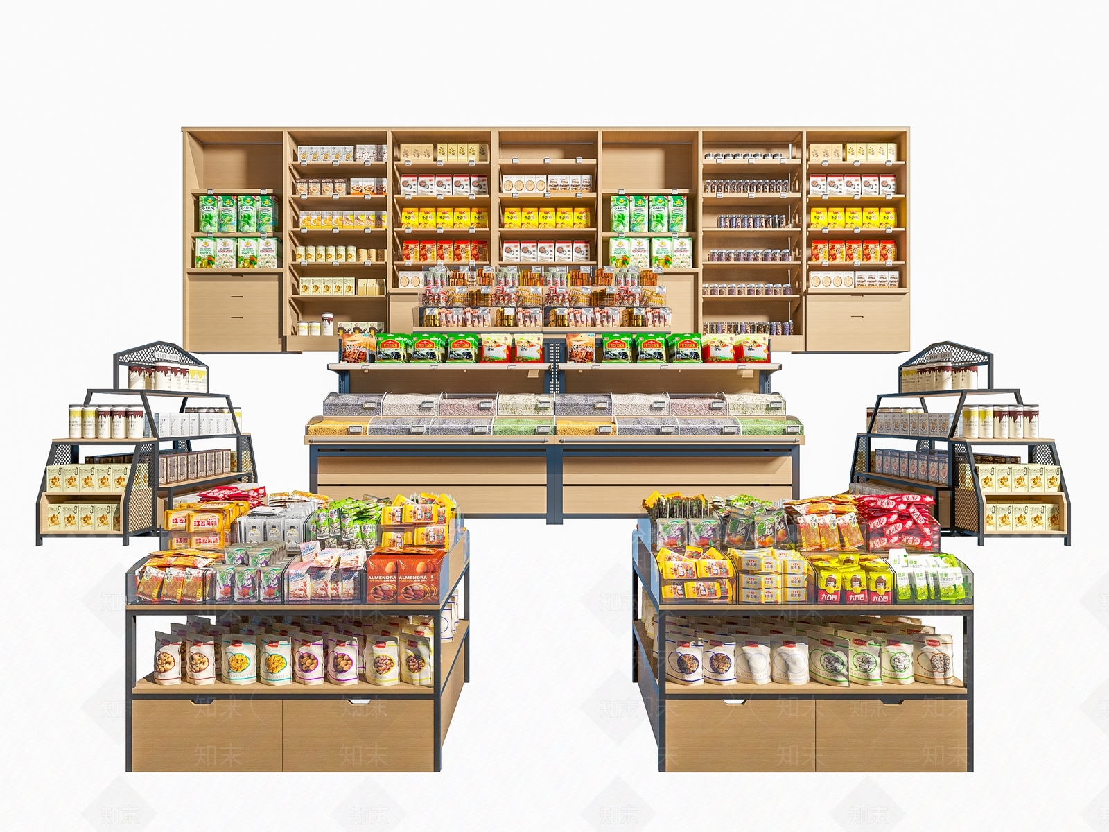 现代零食展示柜3D模型下载【ID:1154571426】