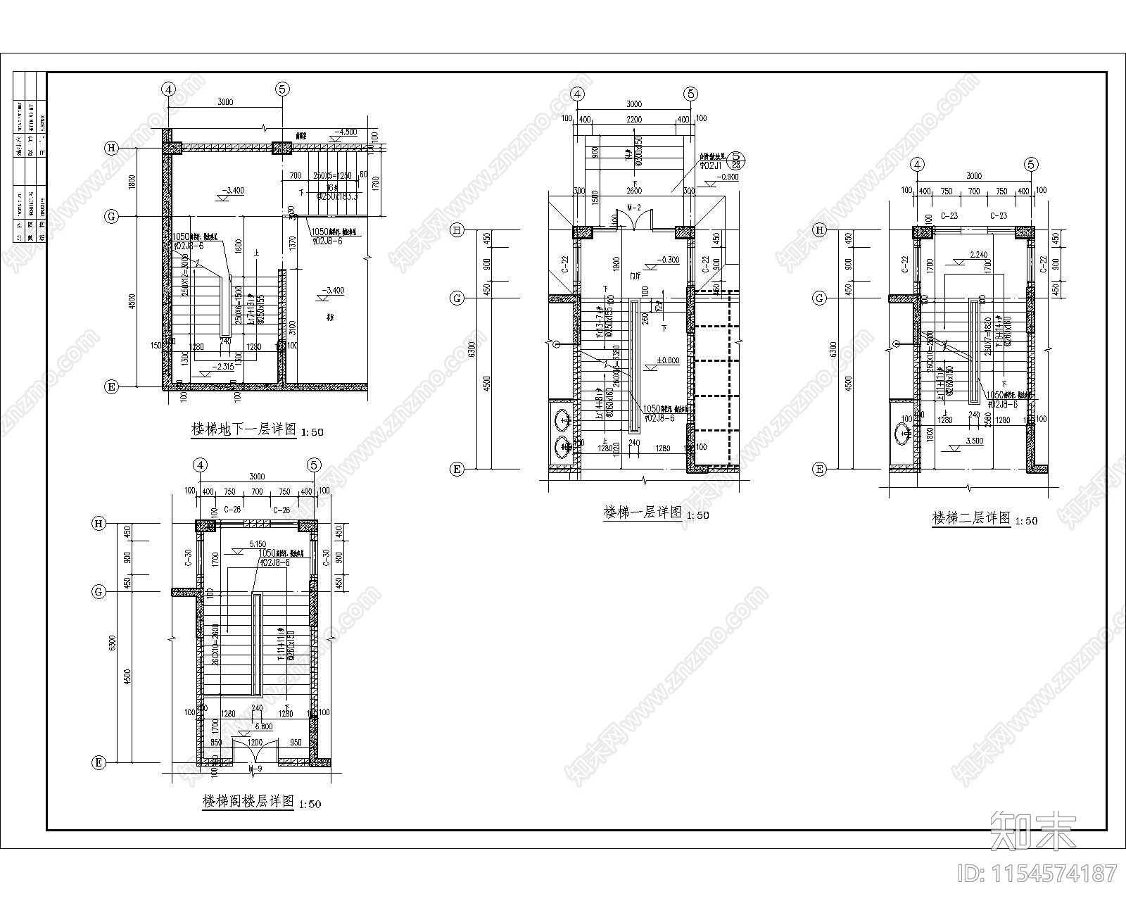 欧式别墅建筑cad施工图下载【ID:1154574187】