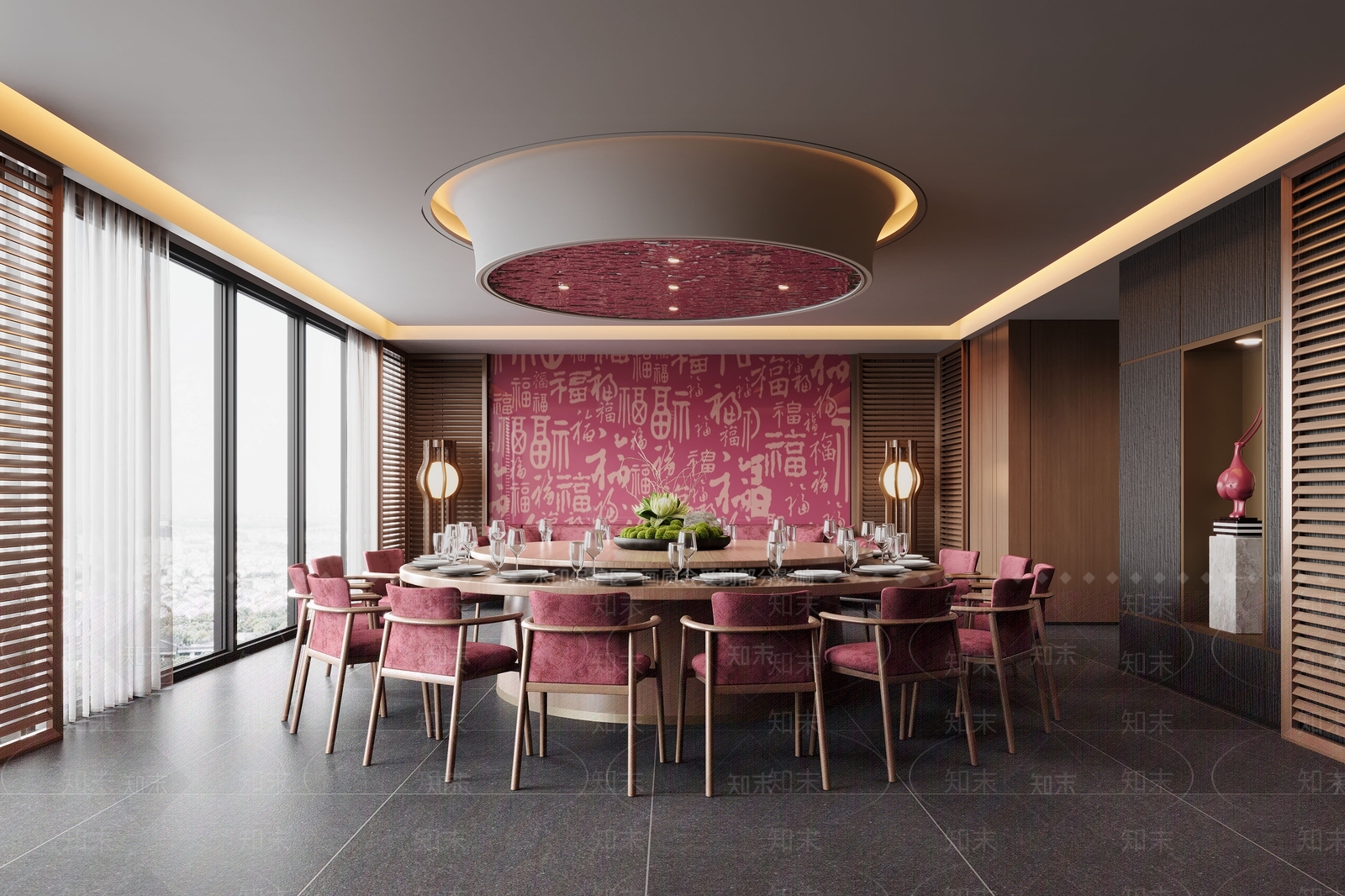 新中式餐厅包间3D模型下载【ID:1154574481】