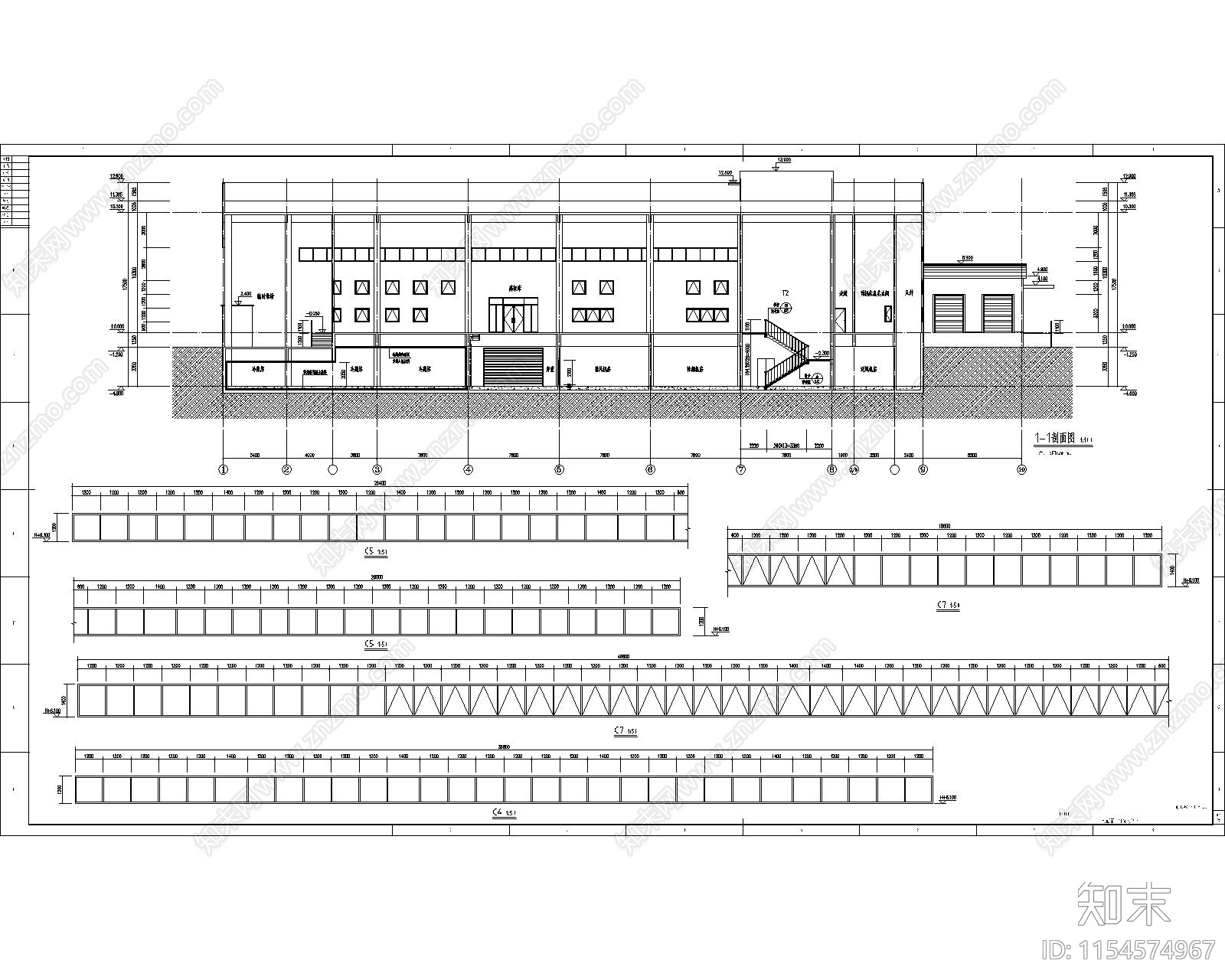 4000平方某物流仓库地下冷库全套建筑cad施工图下载【ID:1154574967】