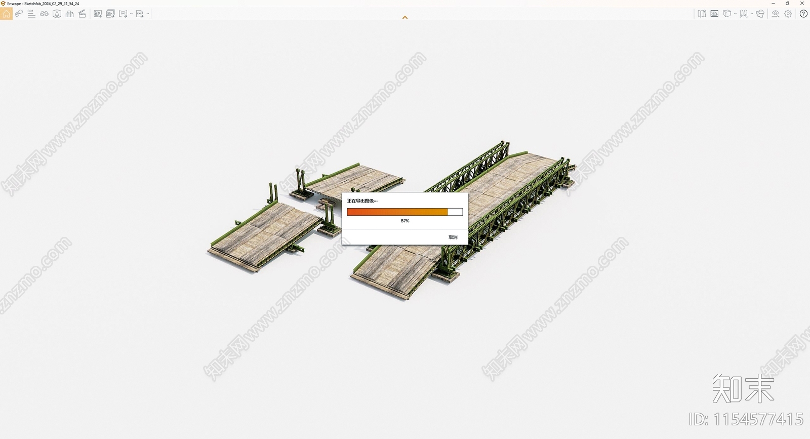 工业风老旧木桥SU模型下载【ID:1154577415】