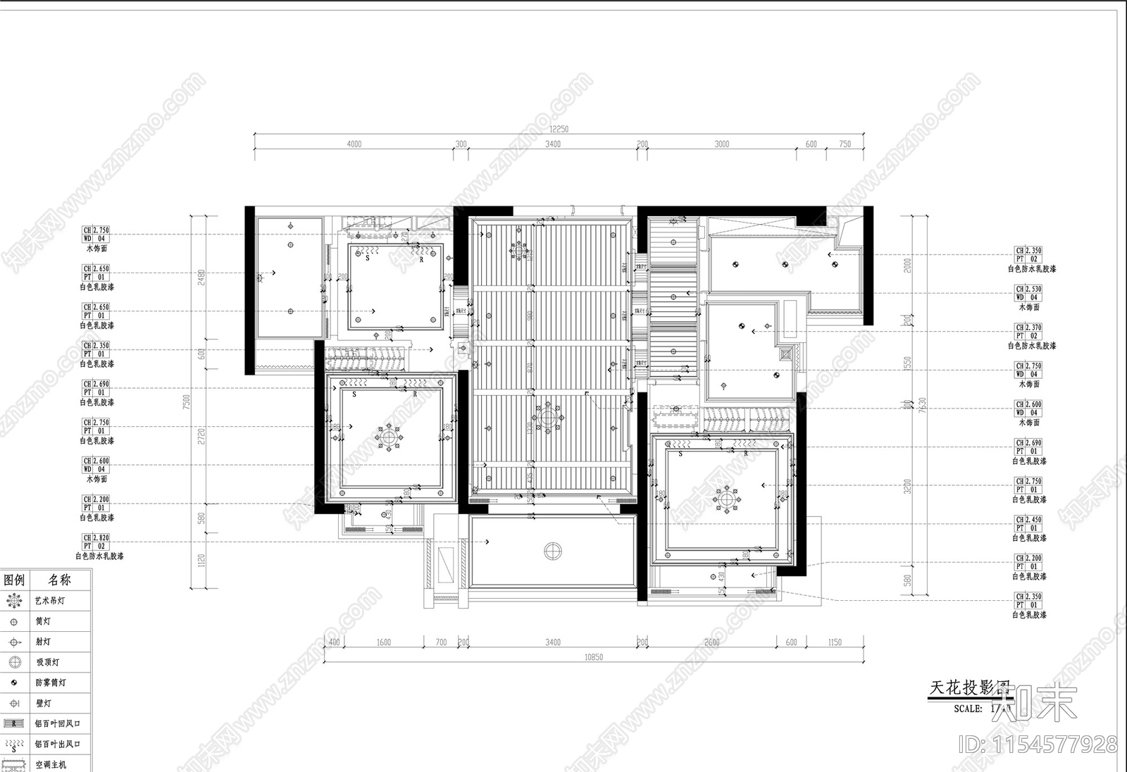 3室2厅1卫地中海风格室内cad施工图下载【ID:1154577928】