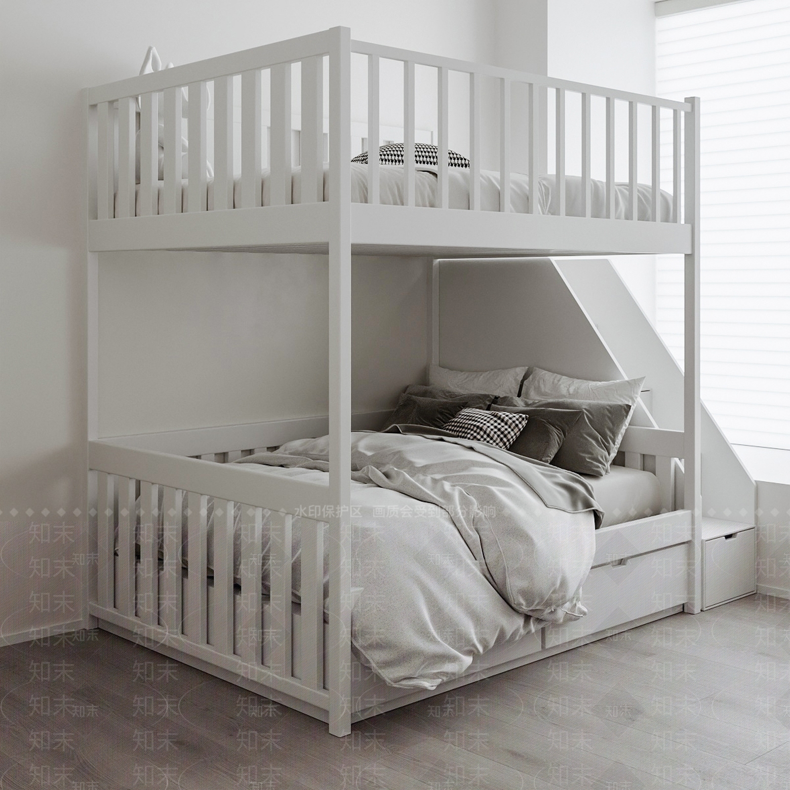 现代上下床3D模型下载【ID:1154580578】
